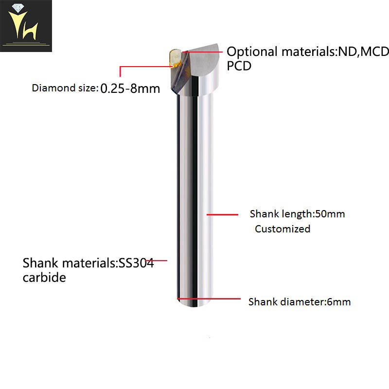 CNC Machine 0.25mm MCD PCD Diamond Milling Tools